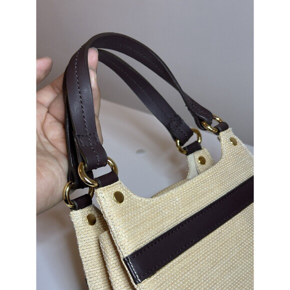 Vintage Etienne Aigner Handbag Paper Straw Handmade Trim Small Boho - Picture 13 of 16